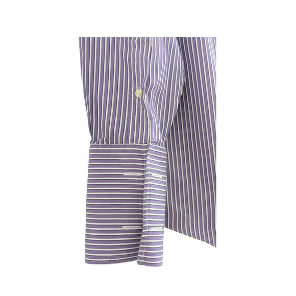 Brooks Brothers 346 Purple Striped Dress Shirt 14.5 x 32 French cuff Preowned - Picture 6 of 7
